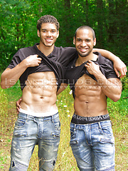Hung Afro Cousins Terrance & Tremaine are Back!: American College Jocks In HOT Jerk Off DUO Action! by Island Studs image #6