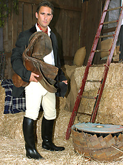 Horse riding gets this hot gay rider so turned on he masturbates in the stables