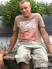 Straight Young Pup Chris Little Dives in for His First Man Kiss - How Hot... and Wet!