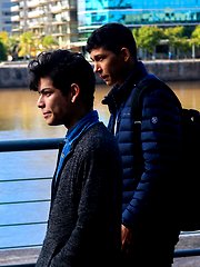 Latino boys Dylan Done and Jonas Bautista fuck after a date in the city.