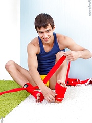 Handsome jock boy Ivan spurts a big load