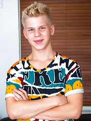 Blond boy's first time on video