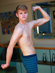 Young Blond Footballer Archie Shows off his Athletic Body & Rock Hard Uncut Cock!