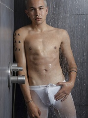 cute blond twink in shower