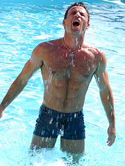 Hot muscle men in a pool