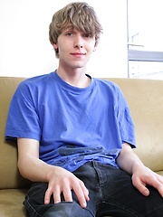 Cute twink Josh Frey stroking his big thick cock.