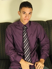 Sexy boy Christopher jerks off while wearing a tie.