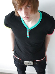 Hot emo John Light explodes allover his chest