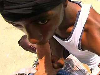 Black thug sucking off cock and gets his ass fucked