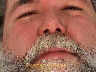 Old man Allen plays with his uncut cock