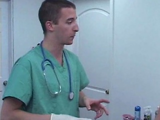 Member of the college swim team gets sucked off by the doctor.