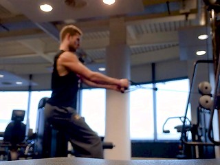 Young & Horny Lad Joel has a Risky Wank at the Gym