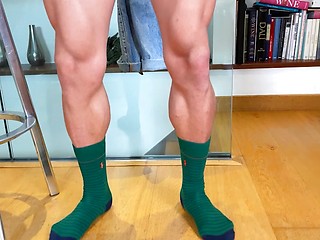 Young Straight & Extremely Muscular Lad Wanks his Massive Thick Uncut Cock & Cums Hard!