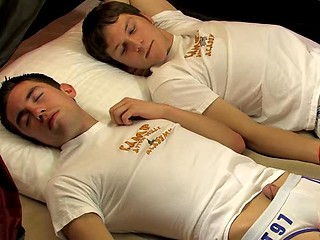 After an amazing blowjob, Jesse lubes up Kameron\\\'s dick, the sleeping friend wakes to find his friend bouncing on his rock hard dick!