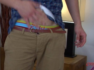 Straight Young Personal Trainer Joel Showing off His Massive and Very Hard Erection