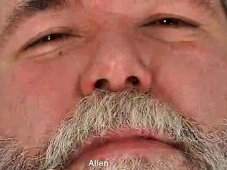 Fat daddy Allen strokes cock