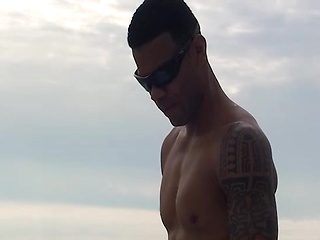 Horny papi Marcos Chillin at the Beach