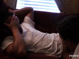 Bentley getting a pretty amazing dick down from the other brothers in the house!