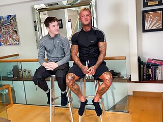 Muscular Stud Harry Wanks & Sucks Troy's Uncut Cock & Straight Lad Troy Returns the Favour!