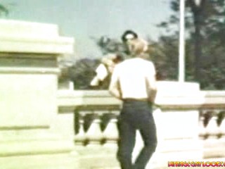 Vintage meeting of two guys