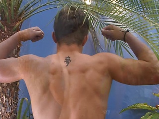 Shy boy shows his body