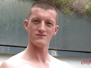 Young Straight Pup Nate Strips off & Shows off His Very Erect Uncut Cock & Hair Free Hole!