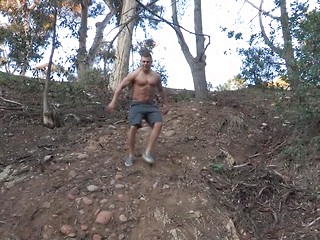 Kellin strokes his muscle cock