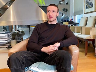 Straight Muscular Hunk Wanks his Massive Thick Uncut Cock & Shoots a Huge Load of Cum into his Face!