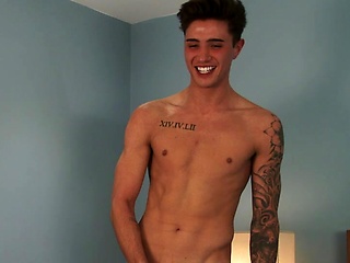Straight Athletic Casias Reveals His Lean Ripped Body, Massive Uncut Cock and Cums!
