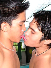 Hot Asian Stud sucks his mate\\\\\\\'s hard cock by the pool by BoyKakke image #7