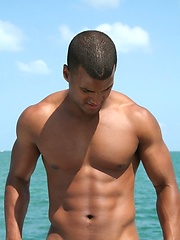 Latin muscle man jacking off dick by ManAvenue image #7