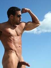 Carlo jerking off his muscled latino boner by ManAvenue image #9