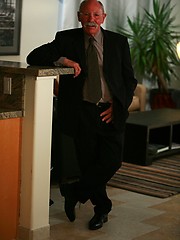 Hairy grandad Bas van Dijk strokes dick by Hot Older Male image #9