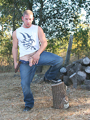 Hairy hunk Rod Spunkel jacking off by Nextdoor Male image #6