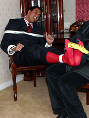 Masked intruder ties Marcello up and tickles his sexy big feet by With Marcello image #7