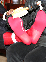 Masked intruder ties Marcello up and tickles his sexy big feet by With Marcello image #7