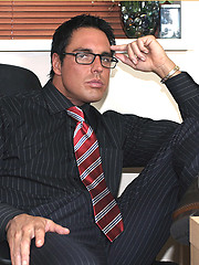 The feel of Marcello's long sheer socks and suit turns him on so much that he fucks a fleshlight by With Marcello image #10