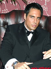 Marcello smoking a cigar in his tuxedo and then rubbing his hard dick by With Marcello image #8