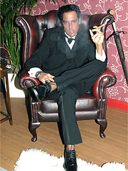 Marcello smoking a cigar in his tuxedo and then rubbing his hard dick by With Marcello image #8