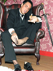 Marcello smoking a cigar in his tuxedo and then rubbing his hard dick by With Marcello image #8