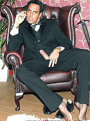 Marcello smoking a cigar in his tuxedo and then rubbing his hard dick by With Marcello image #8