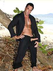 Marcello looking smoking hot wanking by a tropical beach by With Marcello image #6