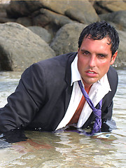 Marcello looking fucking gorgeous wearing a soaking wet business suit by With Marcello image #8