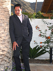 Marcello masturbating his hard cock and then pissing outdoors by With Marcello image #8