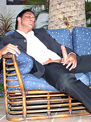 Marcello masturbating his hard cock and then pissing outdoors by With Marcello image #8
