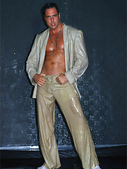 Marcello takes a shower clothed and shows off his gorgeous chest and cock by With Marcello image #6