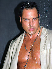 Marcello takes a shower clothed and shows off his gorgeous chest and cock by With Marcello image #6