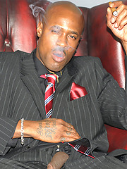 Smoking hot gay black man takes off his suit pants and plays with his cock by With Marcello image #8