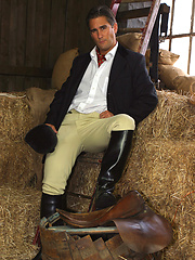 Horse riding gets this hot gay rider so turned on he masturbates in the stables by With Marcello image #8