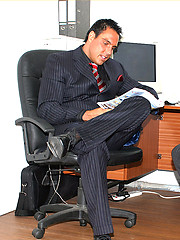 This gay tease can\\\\\\\'t wait to get home from work so he masturbates in the office by With Marcello image #6